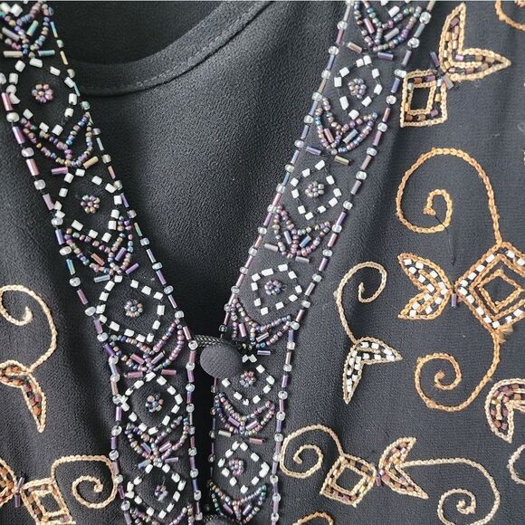 Tan CHHO made in India sequins skirt and cardigan set - Picture 4 of 16